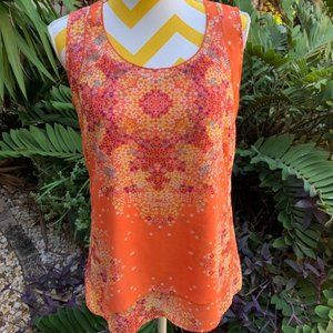 WHBM Orange Print Tunic Tank - Small